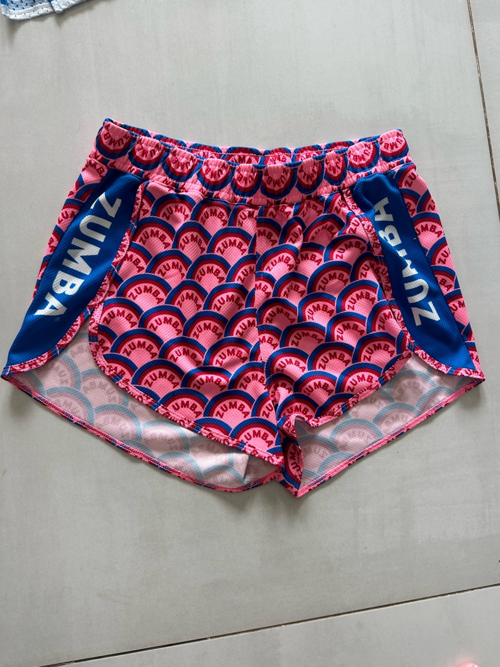 Zumba Pink & Blue Patterned Dance Shorts